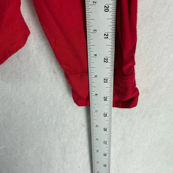 G.H. Bass & Co. Button-Up Shirt Women's Sz S Red Collared High-Low Hem - Picture 4 of 11